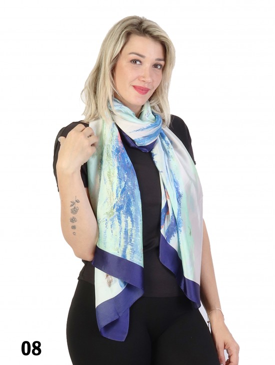 Oil Painting Design Fashion Silk Scarf